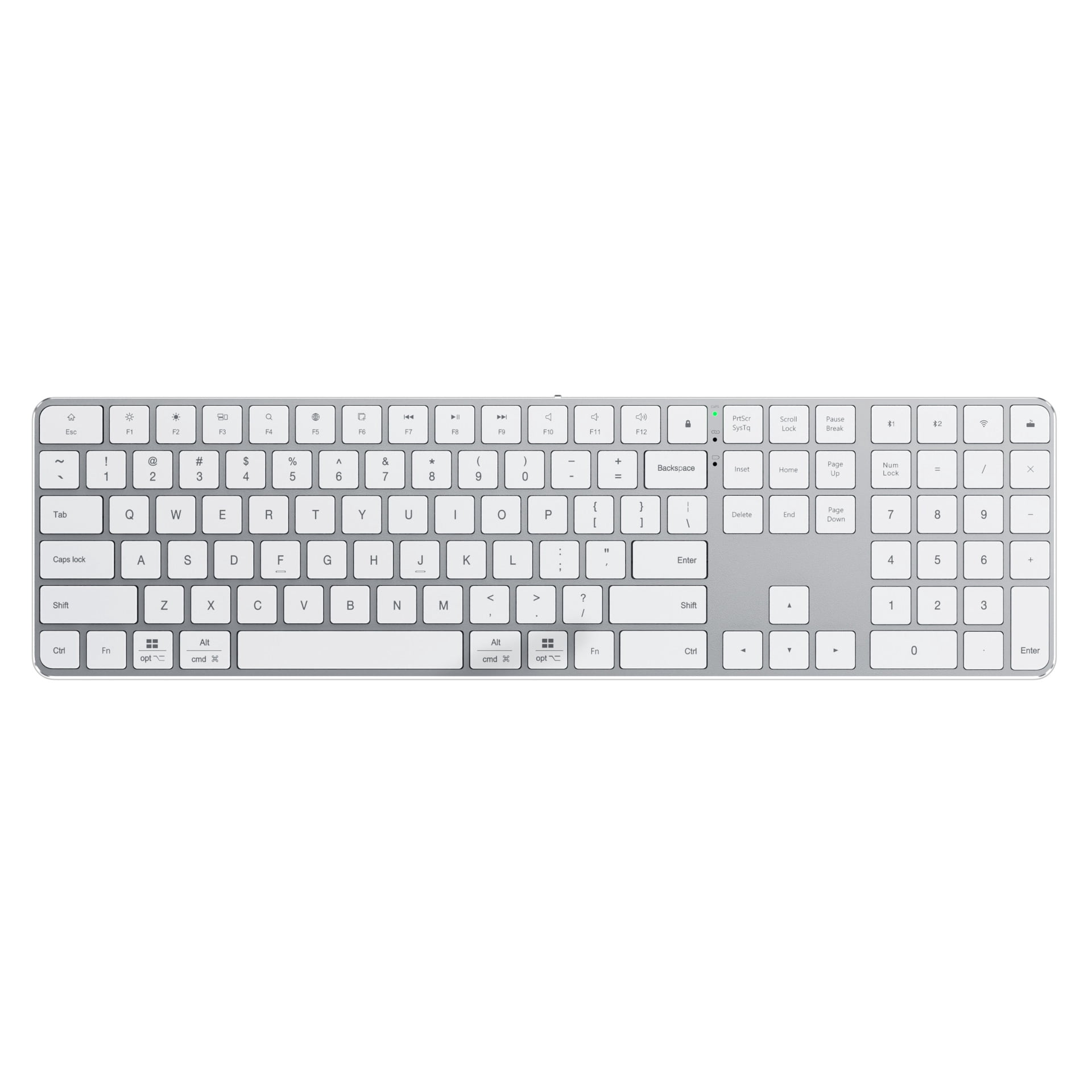 CNV Tri-Mode Ultra-Thin Wireless Bluetooth Keyboard with Scissor Switch, Full-Size Slim Keyboard with Numeric Keypad for Mac and Windows