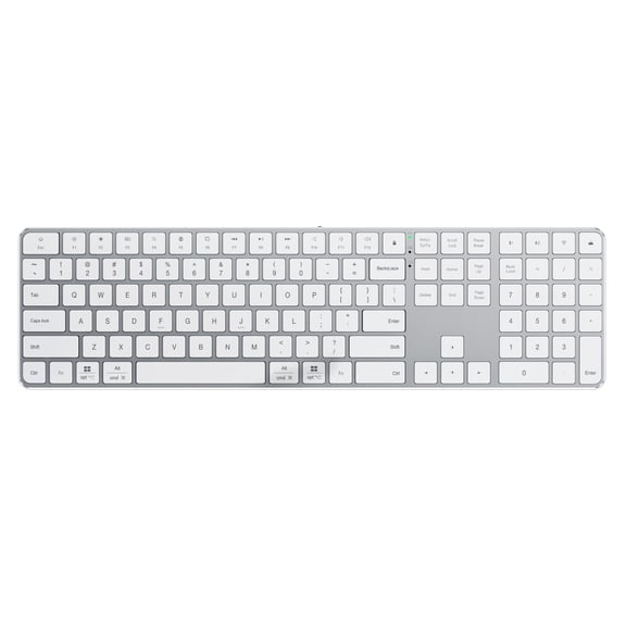 CNV Tri-Mode Ultra-Thin Wireless Bluetooth Keyboard with Scissor Switch, Full-Size Slim Keyboard with Numeric Keypad for Mac and Windows