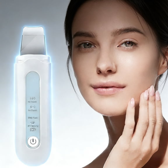 CNV Ultrasonic Skin Scrubber, Deep Cleaning EMS Facial Cleaner Rechargeable Beauty Device with 500mAh Battery