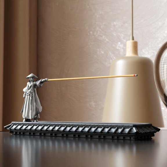 CNV Unique Falling Ash Incense Burner Tray, Decorative Swordsman Figure Incense Holder for Relaxation and Stress Relief, Minimalist Zen Incense Base for Home Study and SPA, Aesthetic Collection Gift
