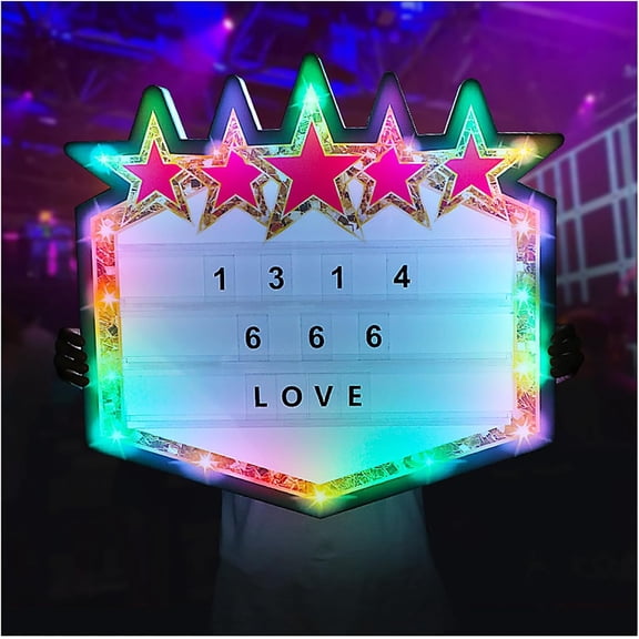 CNV VIP Bottle Service Sign, Acrylic Handheld Bottle Presenter for Night Club, Bar, Wedding, Party, LED Light Box Sign with 52 Letters, 20 Number Cards