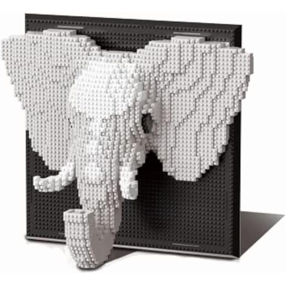 CNV Wall Art Elephant Building Blocks Set; A Wall Decor Set for Adults Who Love Creative Hobbies (1625 Pieces) Toys Gifts for Kid and Adult