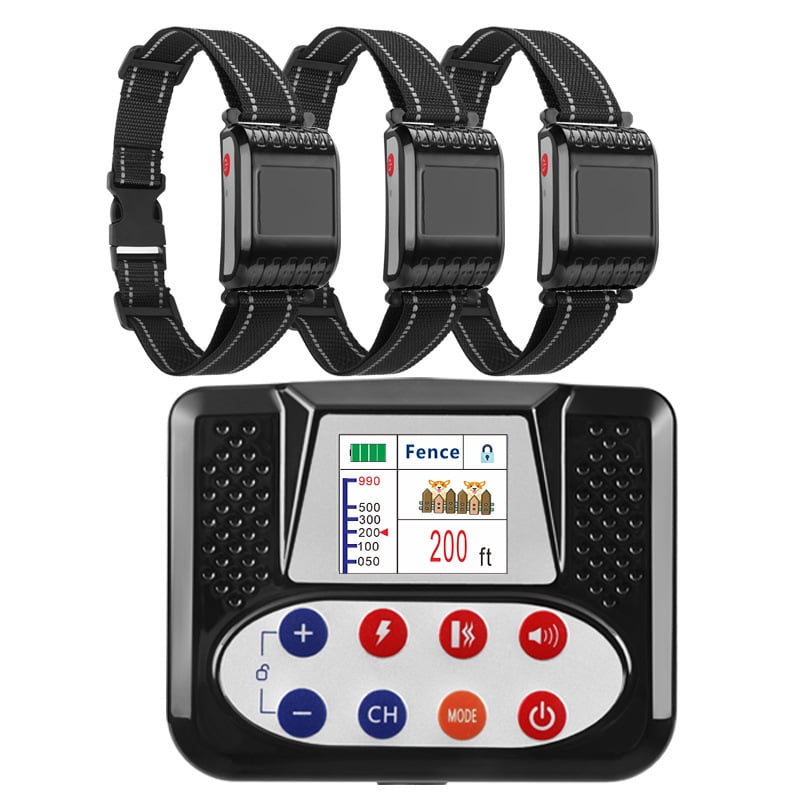 CNV Wireless Dog Fence System with Portable Transmitter, Intelligent Invisible Pet Boundary Training Tool with Adjustable Signal Range, Waterproof & Rechargeable Safety Collar for All Breeds