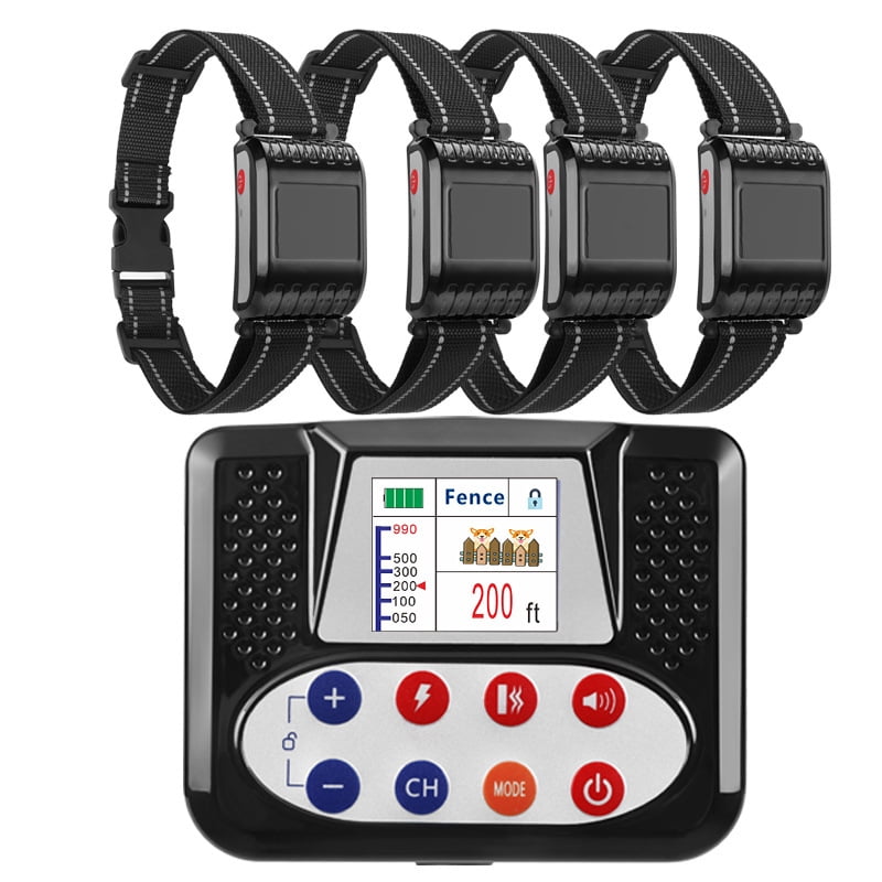 CNV Wireless Dog Fence System with Portable Transmitter, Intelligent Invisible Pet Boundary Training Tool with Adjustable Signal Range, Waterproof & Rechargeable Safety Collar for All Breeds