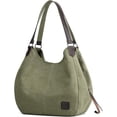 thumbnail image 1 of CNV Women's Multi-pocket Shoulder Bag Fashion Cotton Canvas Handbag Tote Purse, 1 of 13
