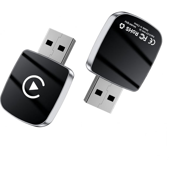 CNVV Wireless Carplay Adapter for Apple iPhone, 2 in 1 Function for Apple carplay and Android Auto, car Box dongle mini Compact, Plug and Play, Easy to Operate (Black)