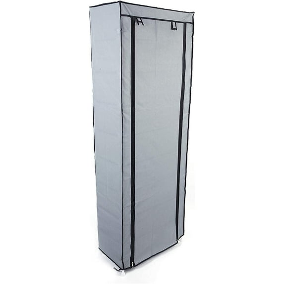 CNYTTX Shoe Rack, 10 Tiers Shoe Rack with Covers Room-saving 9 Lattices Non-woven Fabric Shoe Shelf (Gray, 10-Tiers-Shoe-Rack)