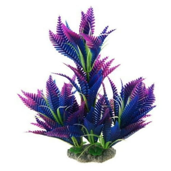 CNZ Aquarium Decor Fish Tank Decoration Ornament Artificial Plastic Plant Green (10-inch Purple)