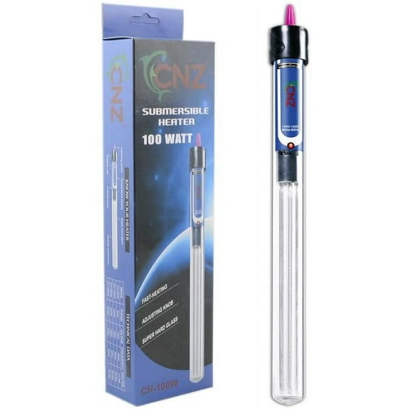 CNZ Aquarium Quartz Glass Submersible Heaters, 100-watt