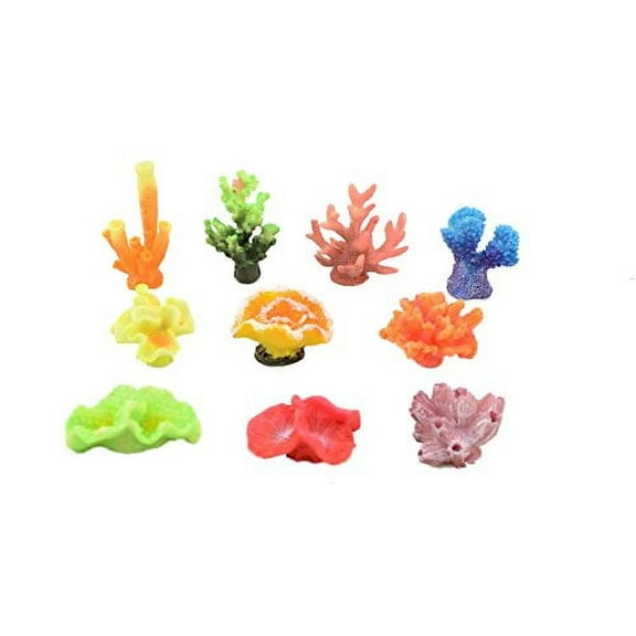 CNZ Artificial Coral Plant for Fish Tank Decorative Aquarium Reef Ornament (10-Piece Assorted Coral)