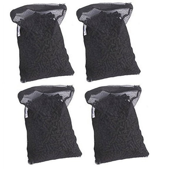 CNZ Media Filter Bags Activated Carbon Charcoal Aquarium Fish Tank Pond Canister Filter, 4 lb, Black C4PK