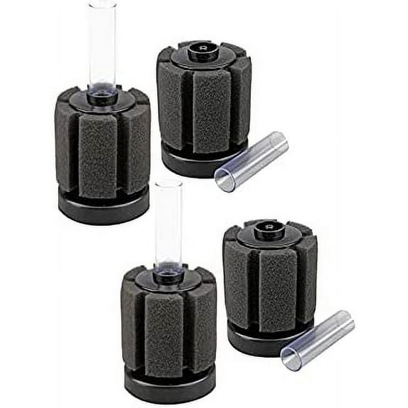 CNZ XY-180 Aquarium Air Driven Biochemical Bio Sponge Filter Up to 10 Gallon, 4-Pack