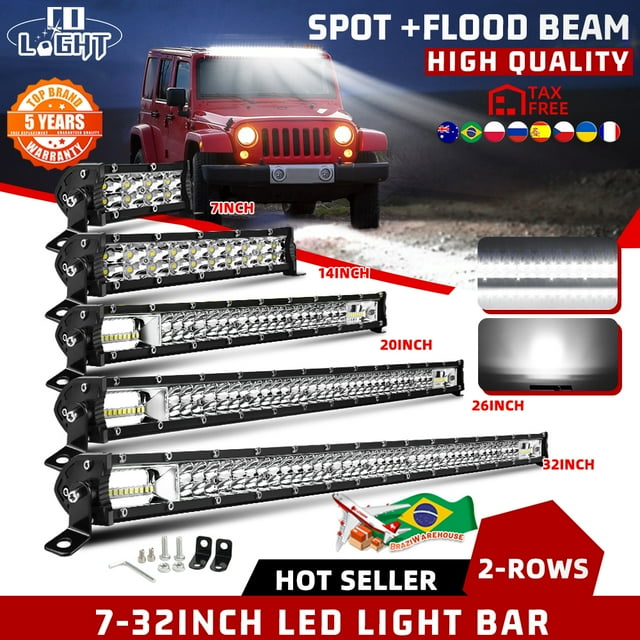 CO LIGHT 32 LED Light Bar 2 Row 300W Flood Spot Combo Beam 20“ Off