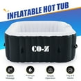 thumbnail image 1 of CO-Z 2-4 Person 5' Blow Up Hot Tub w 120 Air Jets Heater Cover Electric Pump Portable Pool Black, 1 of 9