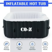 CO-Z 2-4 Person Inflatable Hot Tub Pool 5ft with Energy Efficient Spa Cover, Massage Jets and All Accessories Teal