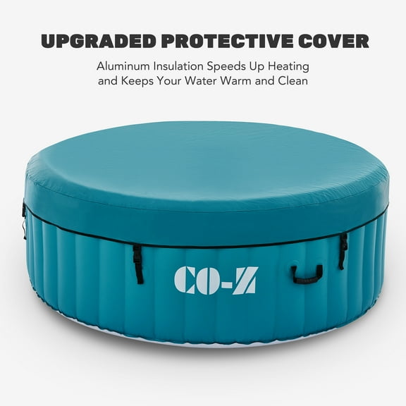 CO-Z 2-4 Person Inflatable Hot Tub 6ft Indoor Outdoor Spa with 120 Jets Cover Pump Green