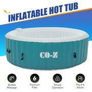 CO-Z 4-6 Person inflatable Hot Tub with 130 Air Jets and Electric Pump (265 Gallons)