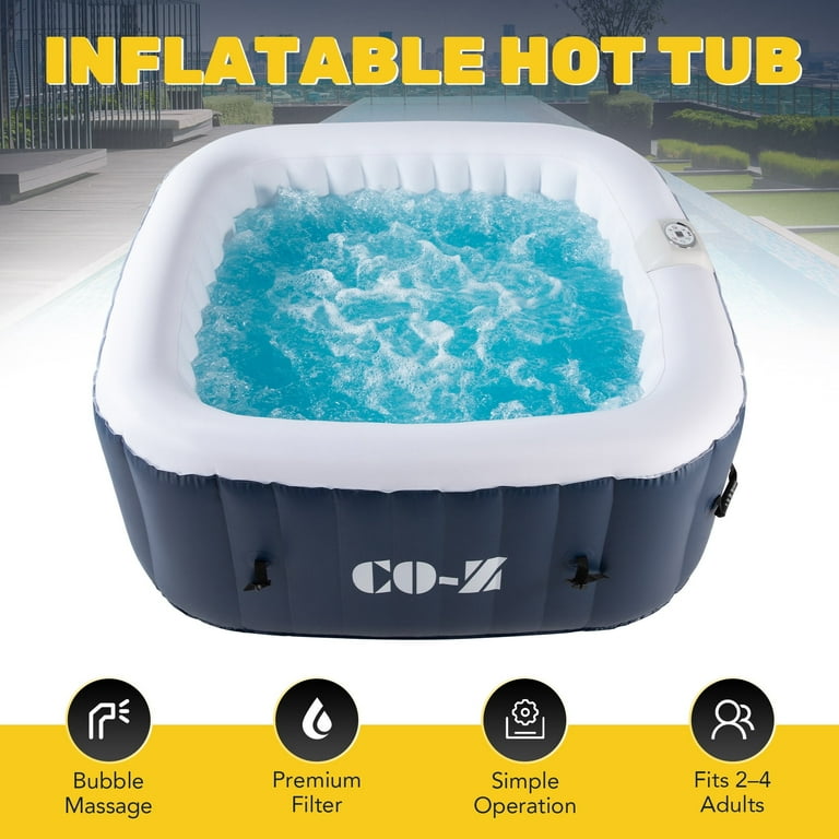 CO-Z 5'x5' Inflatable Hot Tub Portable Bathtub with Energy
