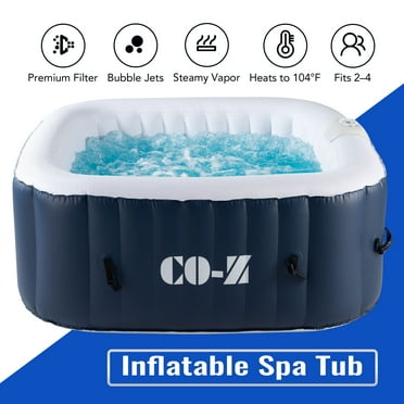 CO-Z PVC Portable Inflatable Hot Tub w 120 Jets for Sauna Therapeutic ...