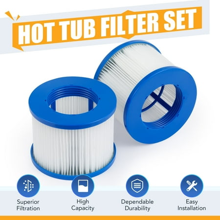 CO-Z Replacement Filters for Inflatable Hot Tubs and Portable Pools, 4" x 3", 2 Piece Pack