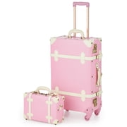 CO-Z Vintage Luggage Set, Hard Shell Suitcase with Spinner Wheels TSA Lock and Carry On Briefcase with Combination Lock