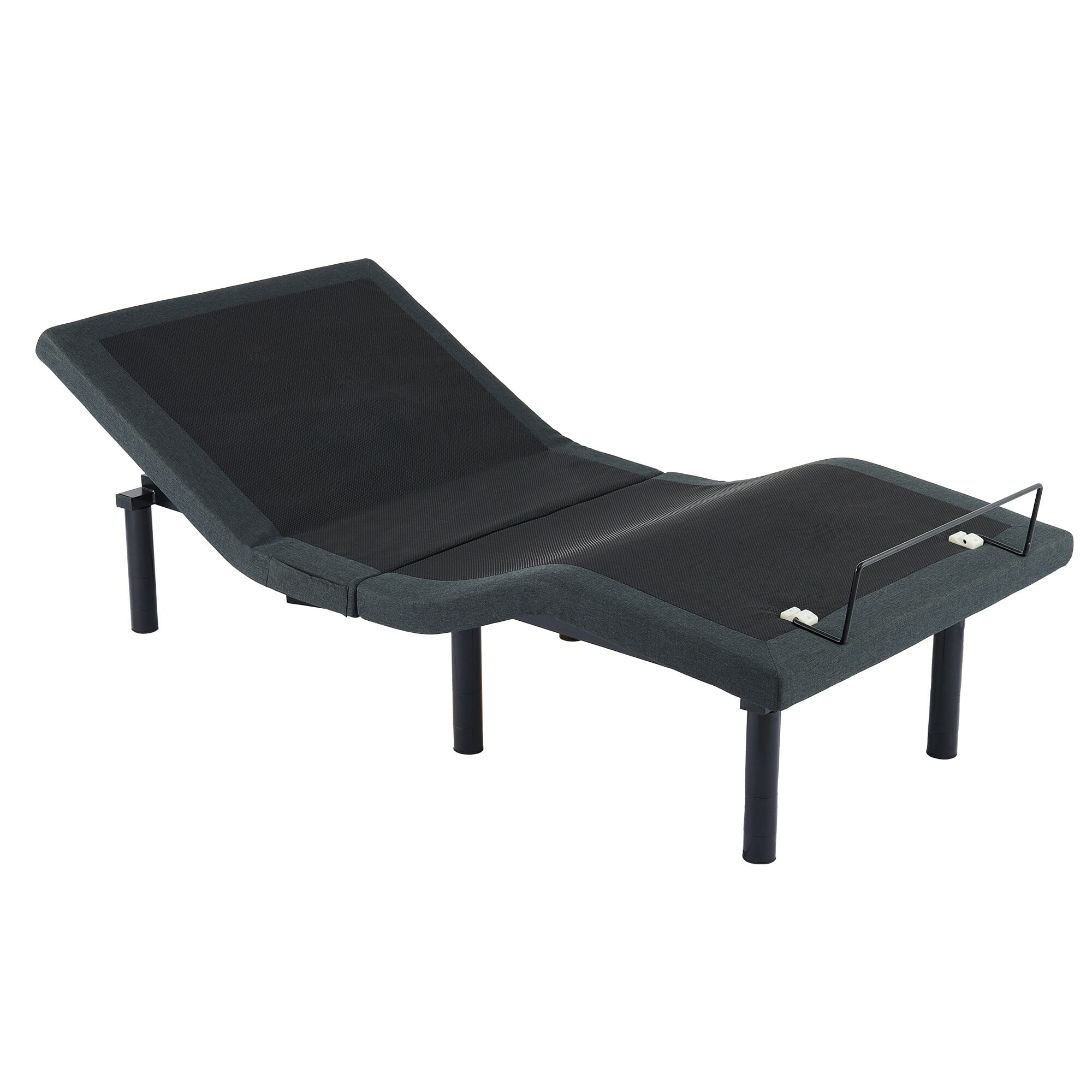 Twin XL Black Adjustable Metal Bed Frame with Massage and Lighting