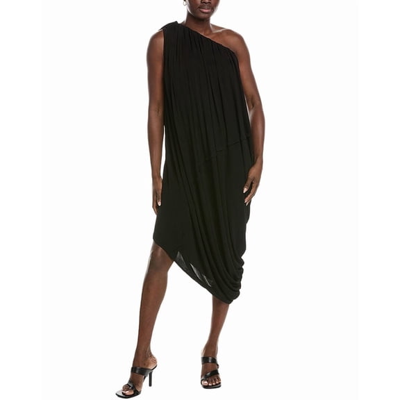 CO womens  Jersey Draped Midi Dress, s, Black