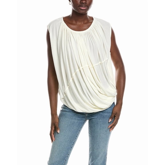 CO womens Jersey Draped Top, XXS, White
