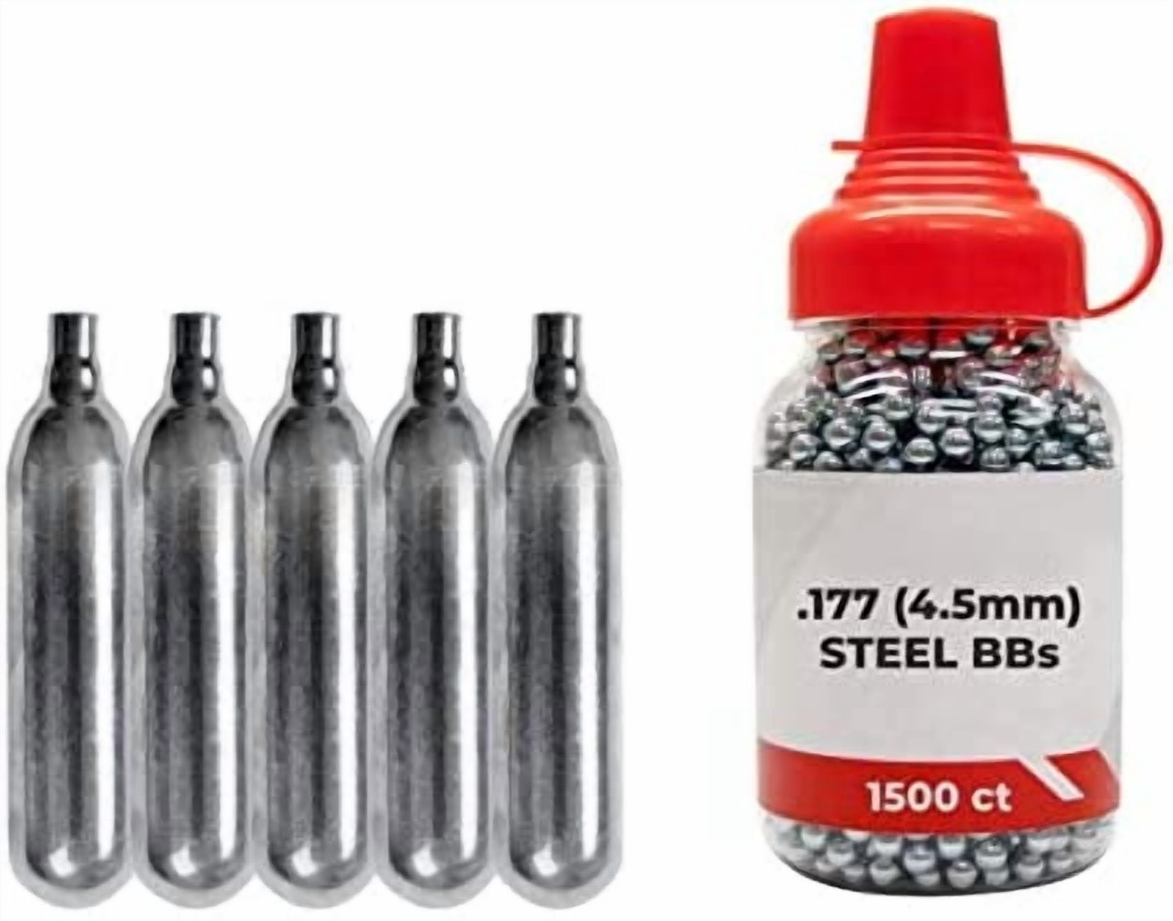 CO2 12g Tanks 5  and 1500ct Steel BBS Bundle Compatible with Sig Sauer P365 BB  Air Pistol