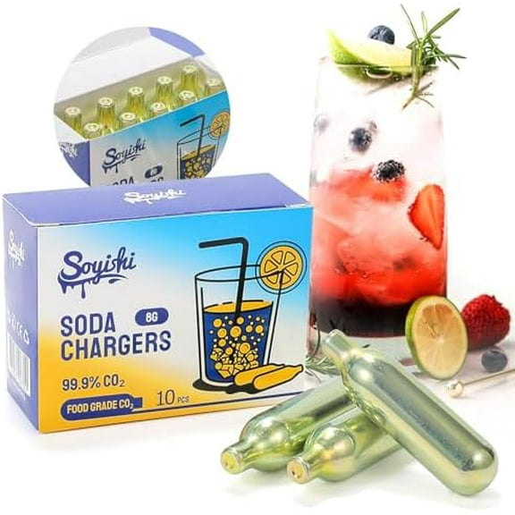 CO2 8g Soda Cartridges for Soda Maker Food Grade Seltzer Water Cartridges Non-Threaded Soda Chargers Compatible With Soda Siphons(10 Pcs)$$Home Decor, Kitchen, & Other