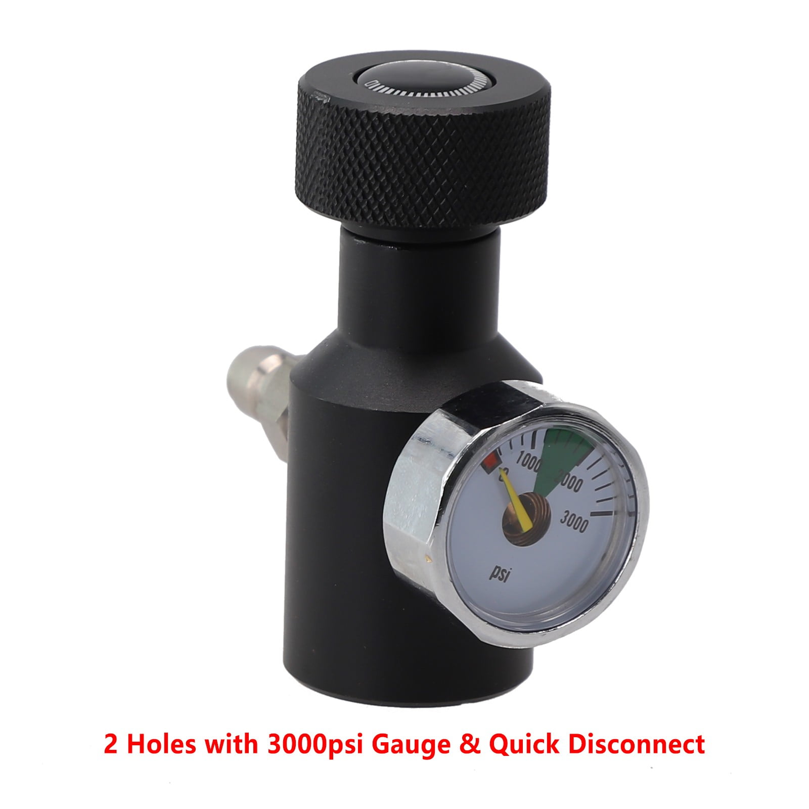 Adattatore Di Ricarica CO2 Per Paintball - Stazione Di Riempimento Con Manometro 0-3000 PSI, Attacco On/Off, Colore Nero - 4
