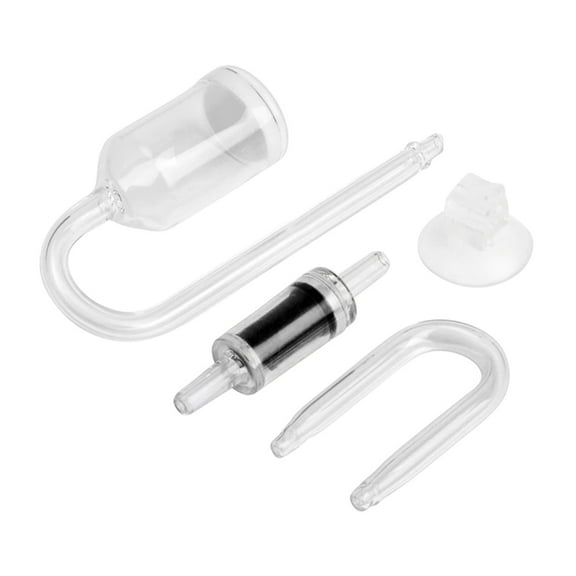 CO2 Diffuser Set for Aquarium Transparent for Size Easy to Install with Suction Cup Check for U Shape Glass T