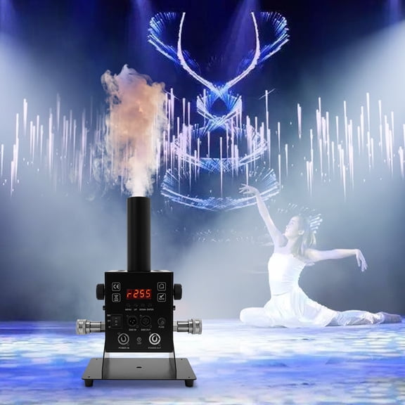 CO2 Fog Jet Machine 260W DMX Stage Effect, CO2 Cannon with 12 RGBW LED Beads, 180 Adjustable Spray Angle, 19.726.2 Ft Jet Height, Party Smoke Machine for DJ, Wedding, Concert, Nightclub, Bar