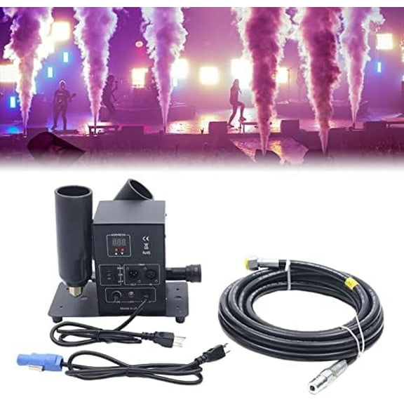 CO2 Fog Smoke Machine Vertical Double-Pipe CO2 Air Column Machine Cannon Fogger Machine Smoker CO2 Jet Machine for Hallowee Stage Show Fog Effects (Double Tube, Digital, DMX Function)