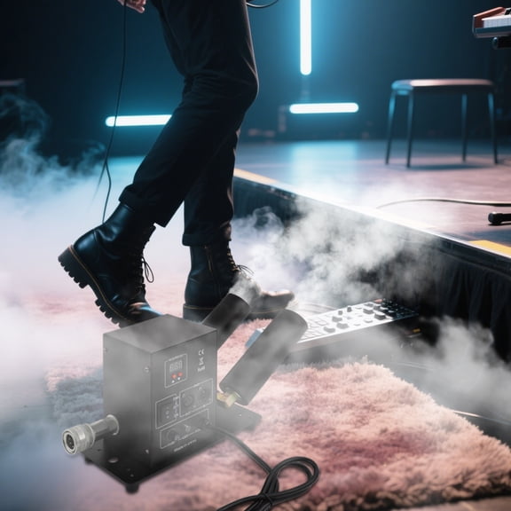 CO2 Jet Machine Dual Nozzle 150W DMX512 Stage Fogger with Adjustable 19.7-26.2ft Jet Distance