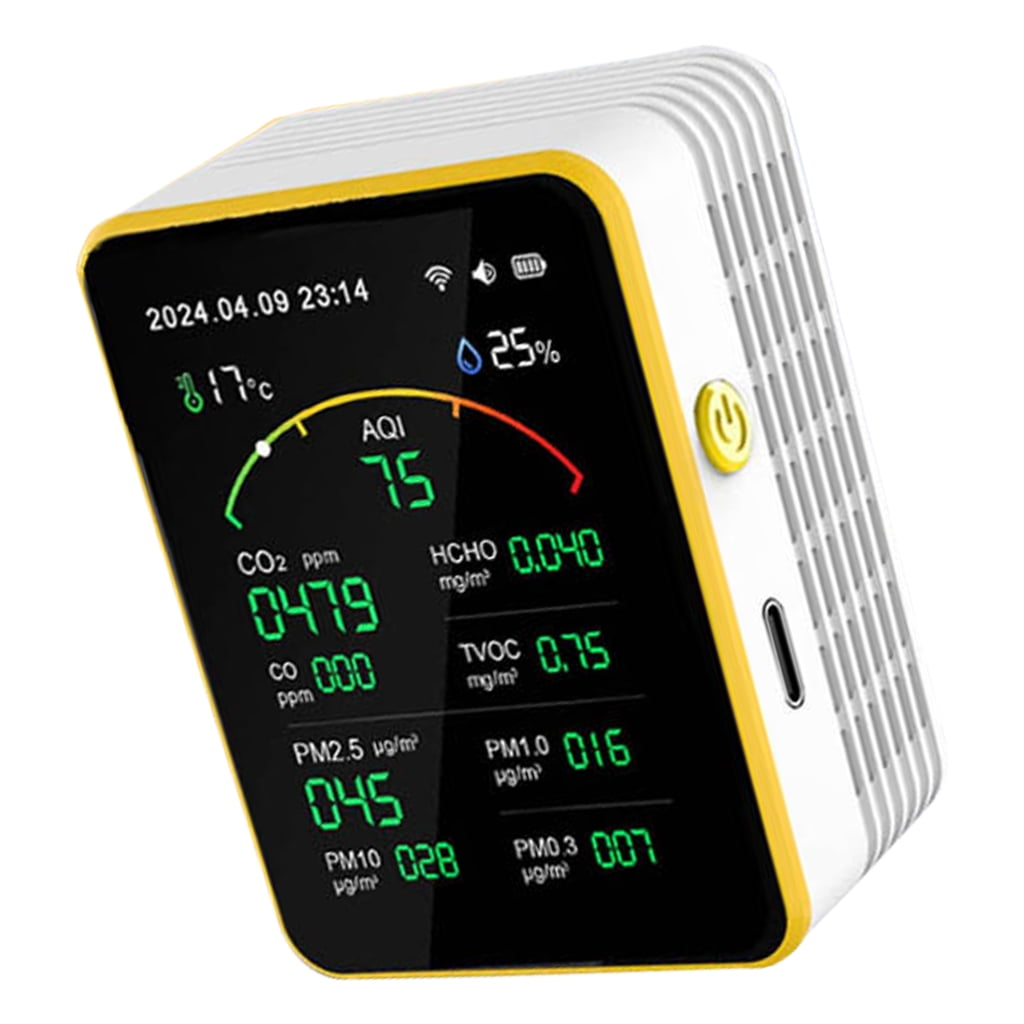 CO2 PM2.5 Formaldehyde TVOC Temperature Humidity Testing Meter Air Detector Air Pollution Meter for Home