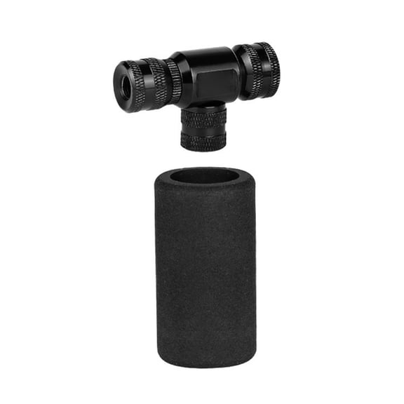 CO2 Quick Inflator Kit, CNC Aluminum, Schrader, Frost-Proof Sleeve, Compact,Black
