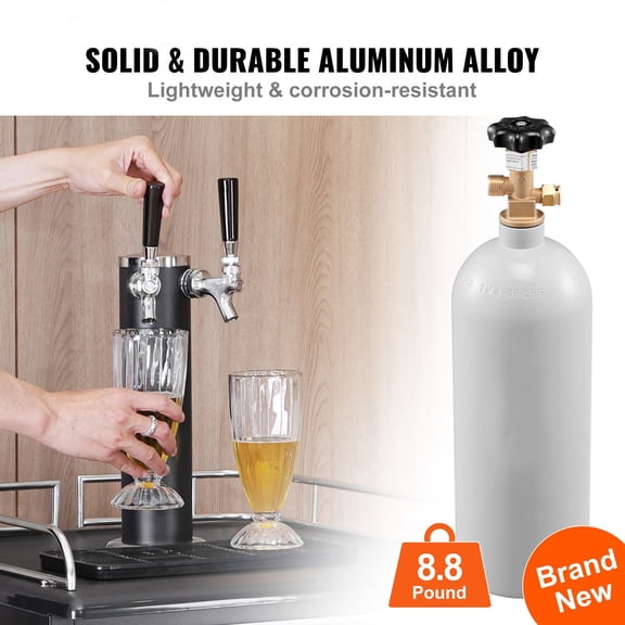 CO2 Regulator Gauge with 0-60PSI, Heavy Duty CO2 Gauge Gas System, Draft Beer Regulator with Adjustable Pressure Regulator, Check Valve for Draft Beer Homebrew (5 LBS CO2 Tank)