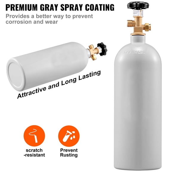 CO2 Regulator Gauge with 0-60PSI, Heavy Duty CO2 Gauge Gas System, Draft Beer Regulator with Adjustable Pressure Regulator, Check Valve for Draft Beer Homebrew (5 LBS CO2 Tank)