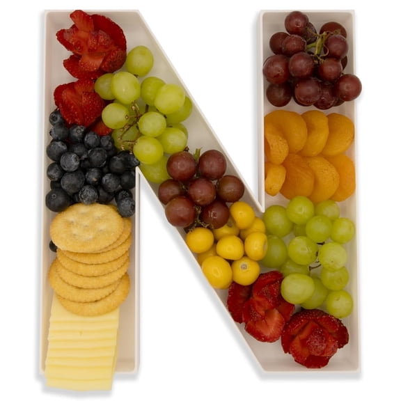 CO3DPRINT - 10" Reusable Plastic Box Form Tray Display for Treats, Charcuterie, Cake Pop, Candy, Charcuterie Box, Custom Charcuterie Letters Fillable - Reusable Letter Box - (White Plastic, N)