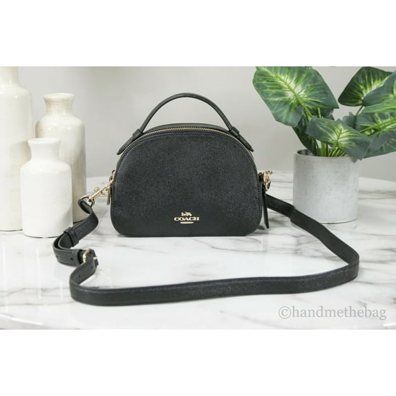 COACH 1589 SERENA CROSSGRAIN LEATHER SATCHEL BLACK