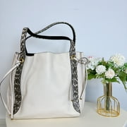 COACH 53355 Harmony Hobo In Colorblock With Snakeskin Detail Chalk