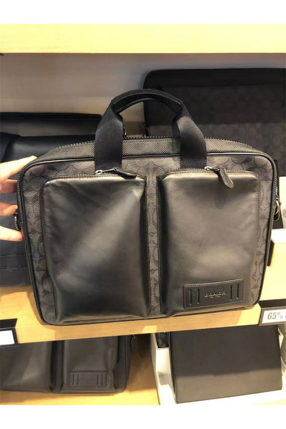 5665 RIDER BRIEF IN SIGNATURE CANVAS IN BLACK GREY MULTI