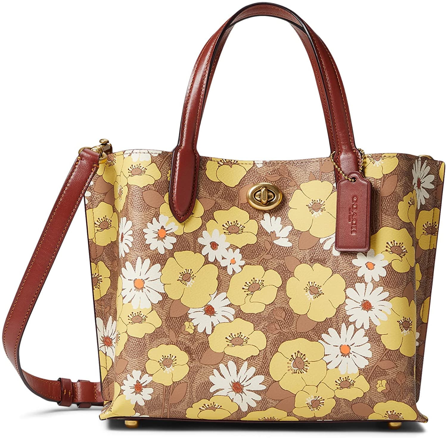 Coach Willow Tote 24 in Signature Canvas Tan/Rust