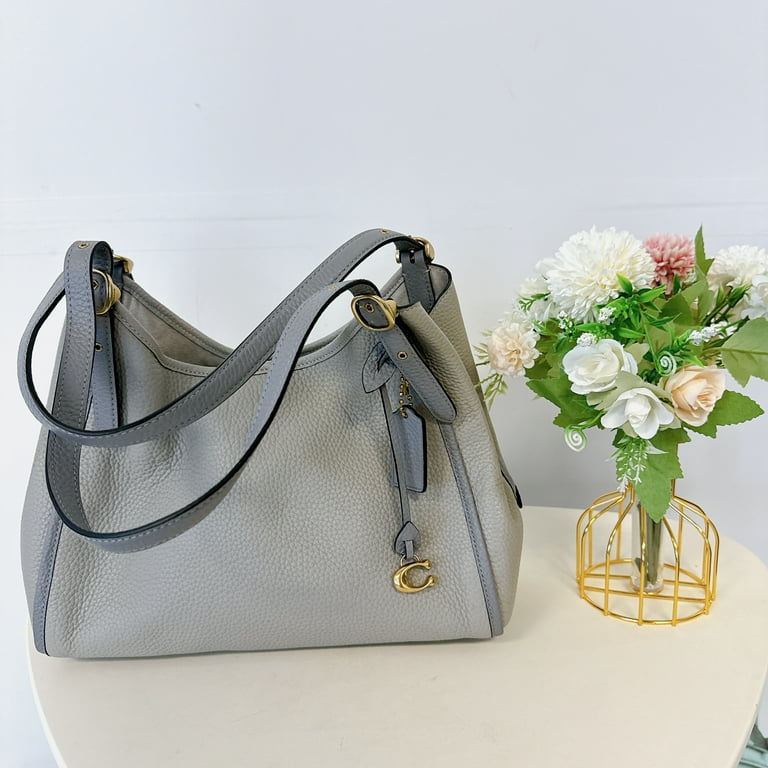 Coach taupe leather handbag discount