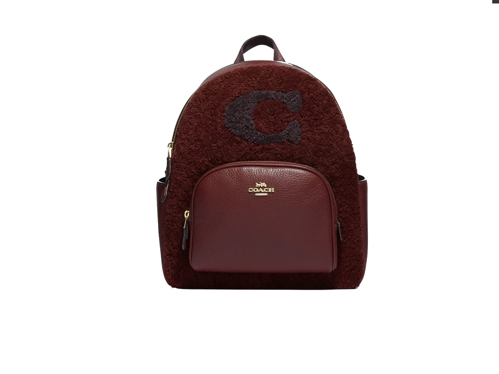 COACH Court Backpack In Signature Canvas (IM/Black Cherry
