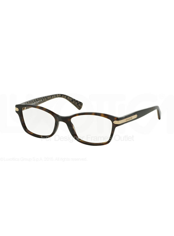 Coach HC 6065 Plastic Womens Rectangle Eyeglasses Dark Tortoise 51mm Adult
