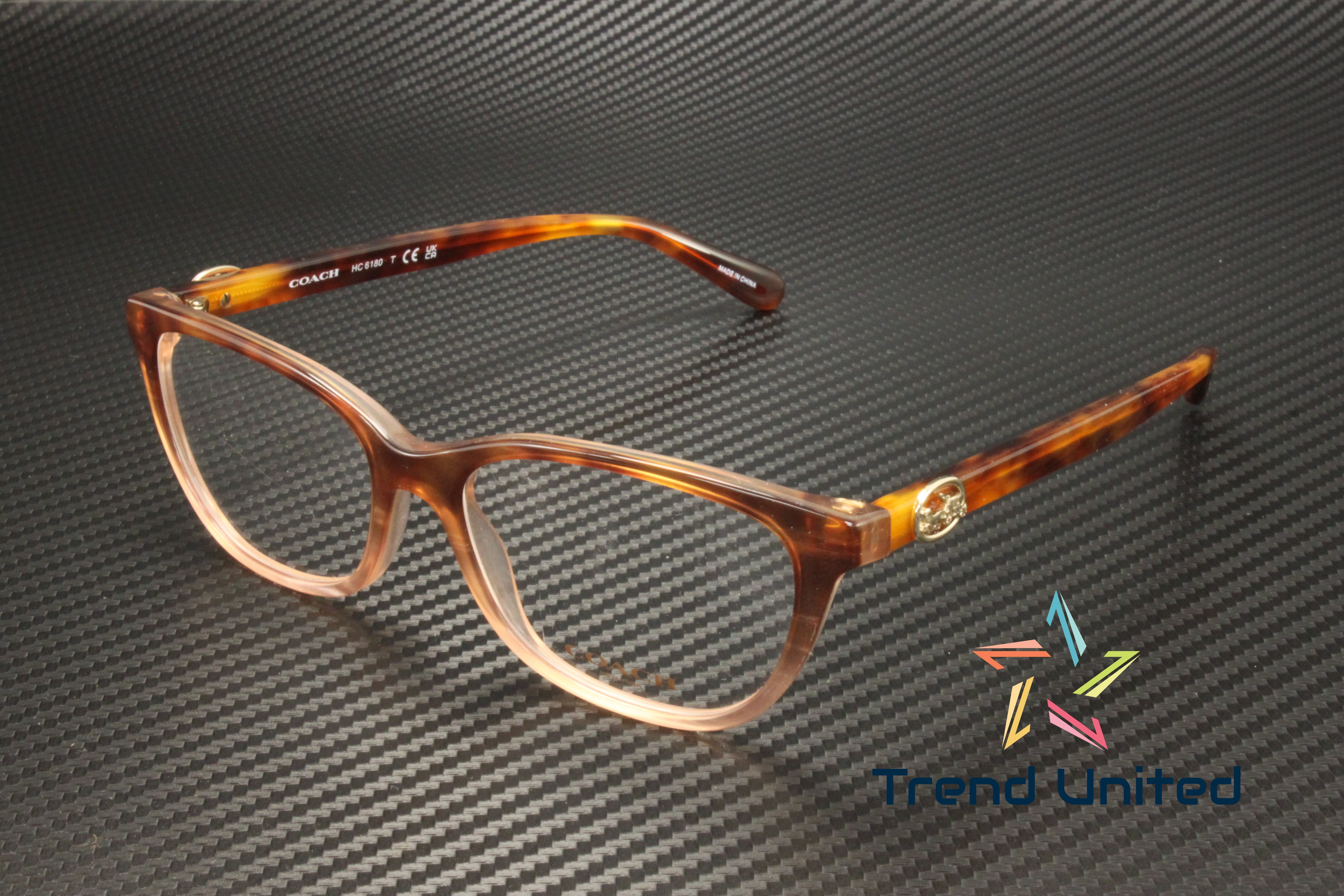 COACH HC6180 5652 Peach Tortoise Gradient Demo Lens 54 mm  display picture 2