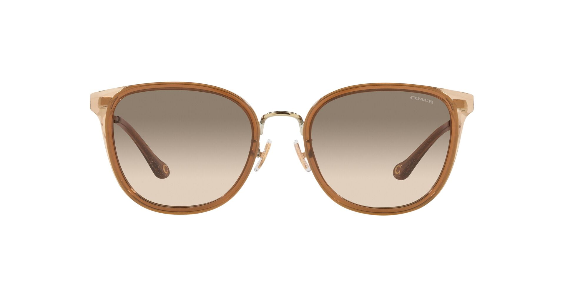 COACH HC7135 C7999 565413 Light Gold/Brown Square Sunglasses 54mm