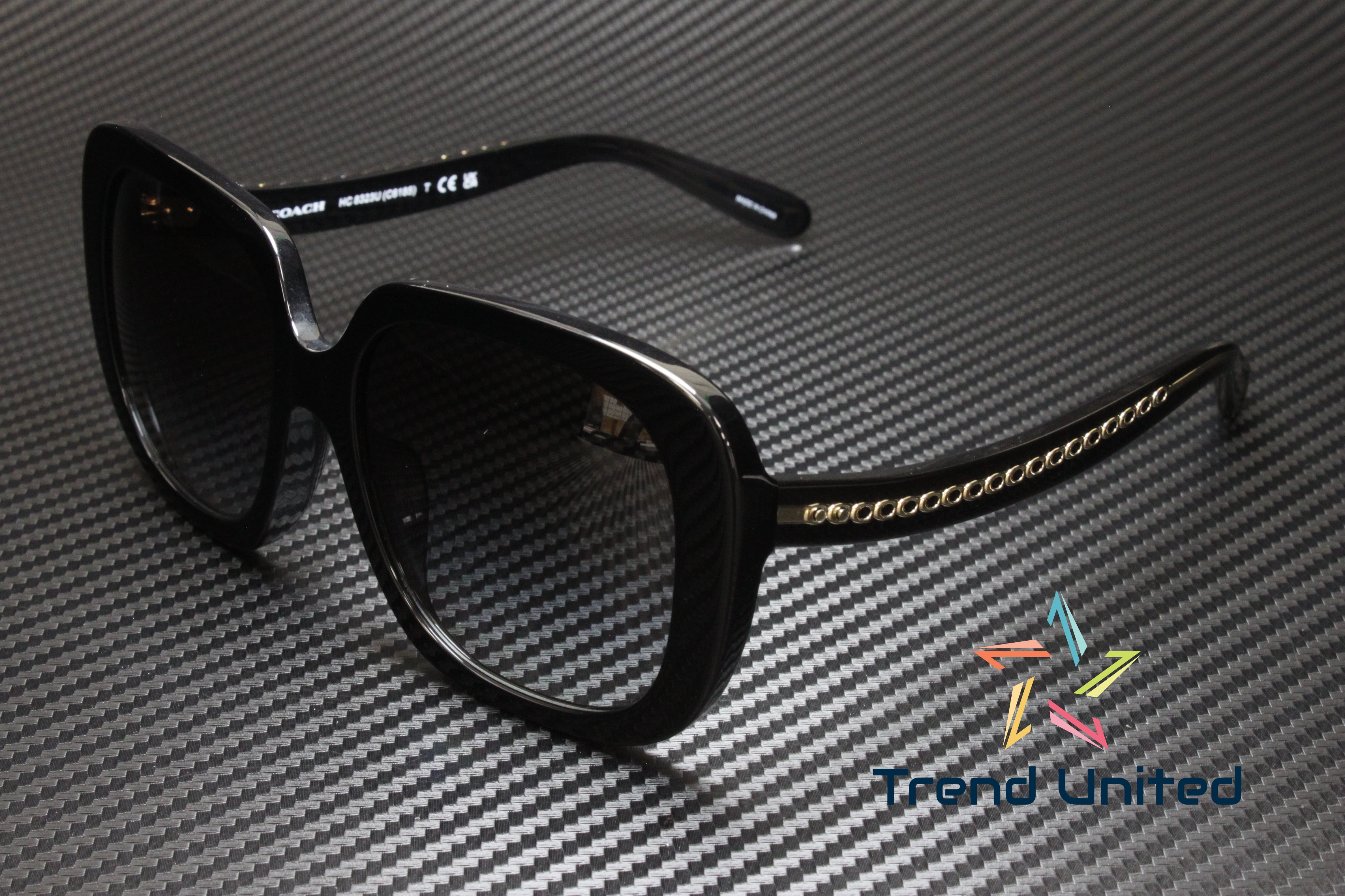 Coach HC8323U C6185 Sunglasses – Black Frame Gradient Dark Grey Lens Coach Women main image 4